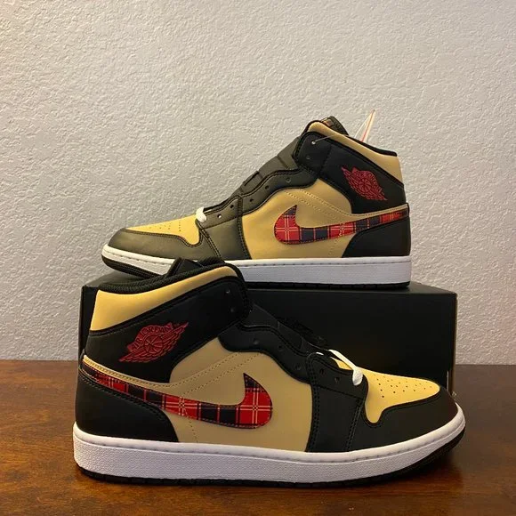 Jordan | Shoes | Air Jordan Mid Tartan Swoosh Plaid Black  display picture 1